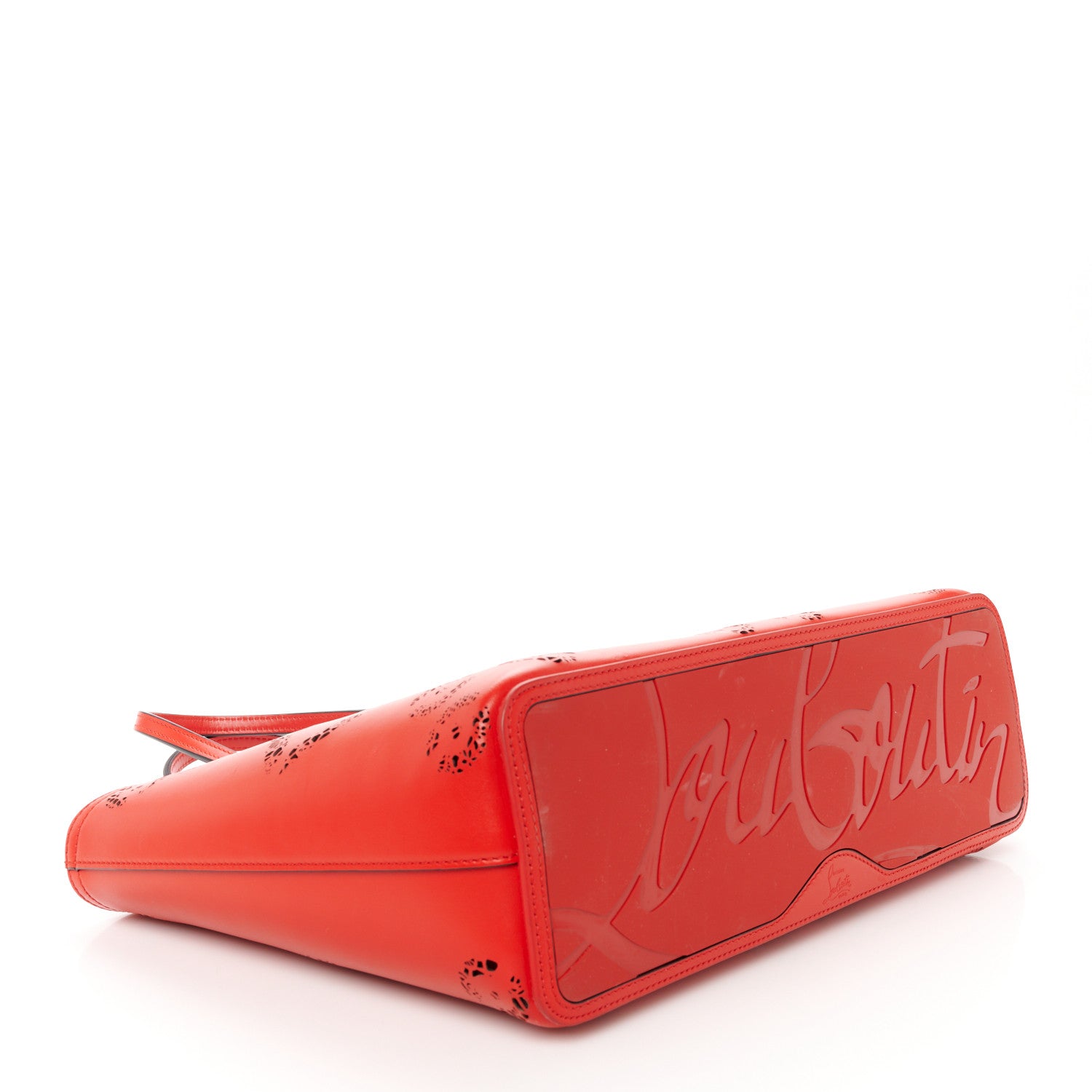 Christian Louboutin Calfskin Loubinthesky Perforated Small Cabata Tote Ole 4 of 9