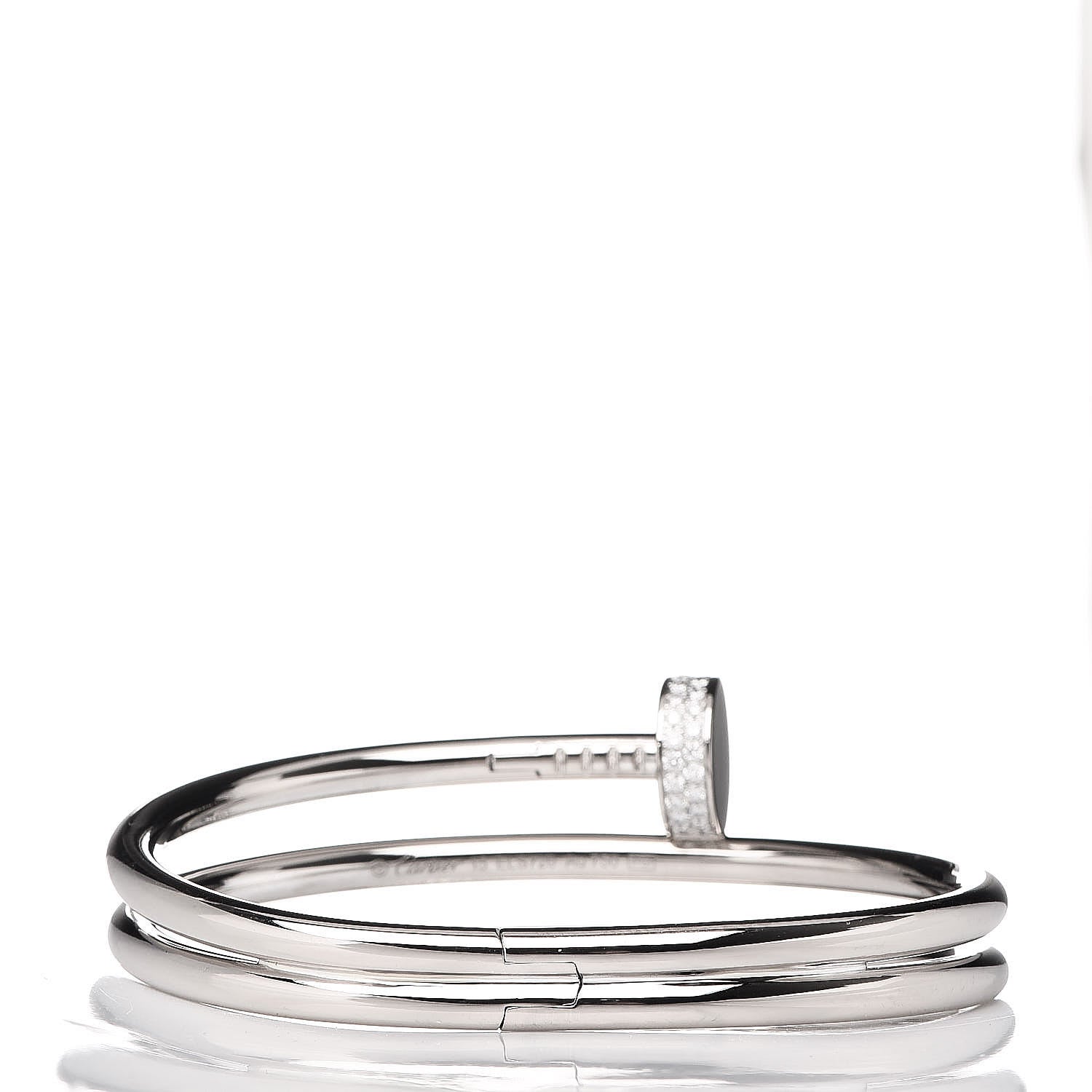 Cartier 18K White Gold Diamond Double Wrap Juste Un Clou Bracelet 15 3 of 4