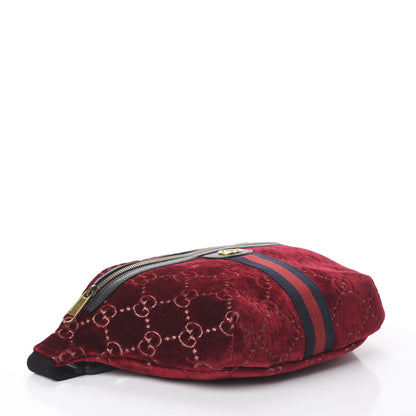 Gucci GG Monogram Velvet Belt Bag Red Cipria 3 of 8