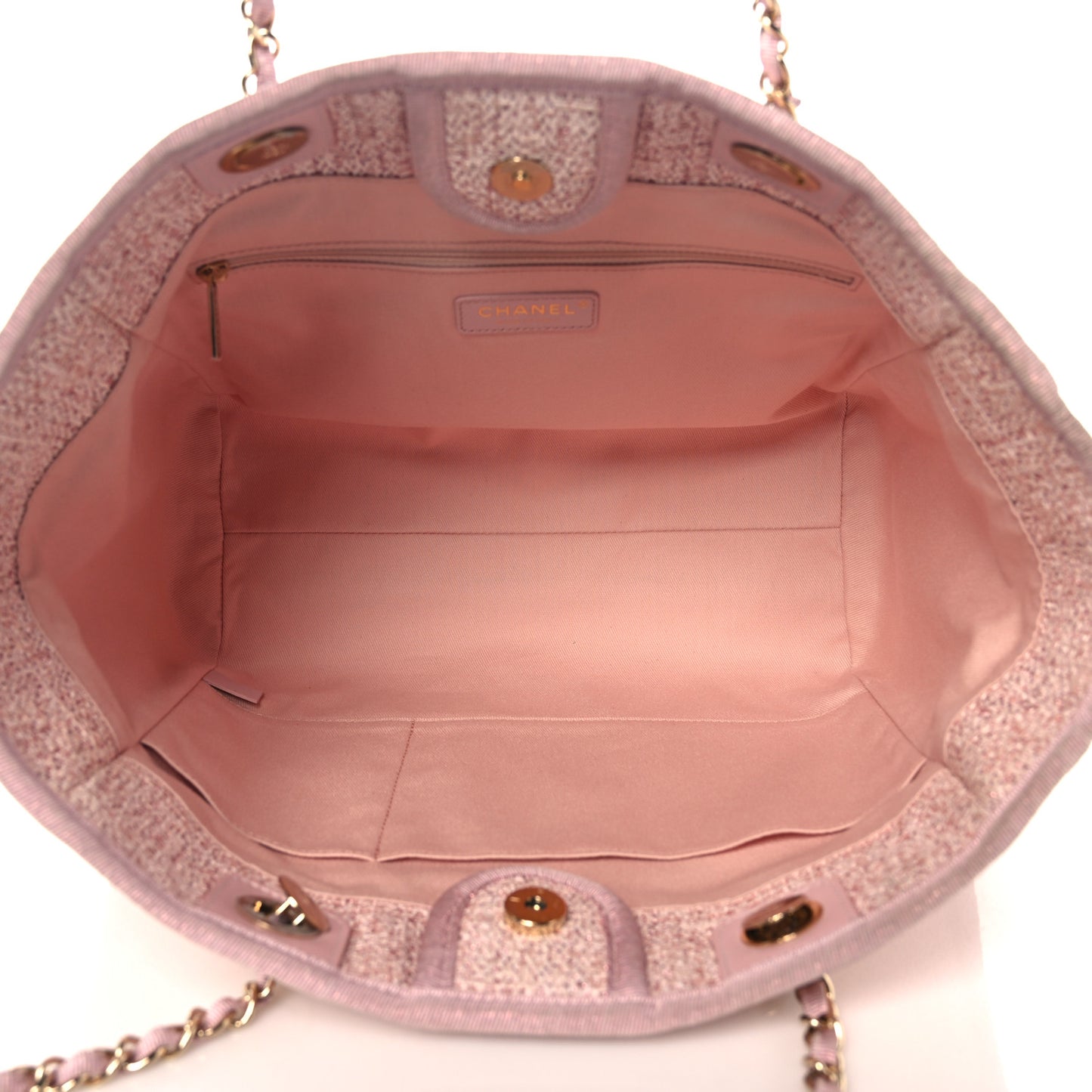 Lurex Boucle Small Deauville Tote Pink
