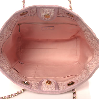 Chanel Lurex Boucle Small Deauville Tote Pink 4 of 10