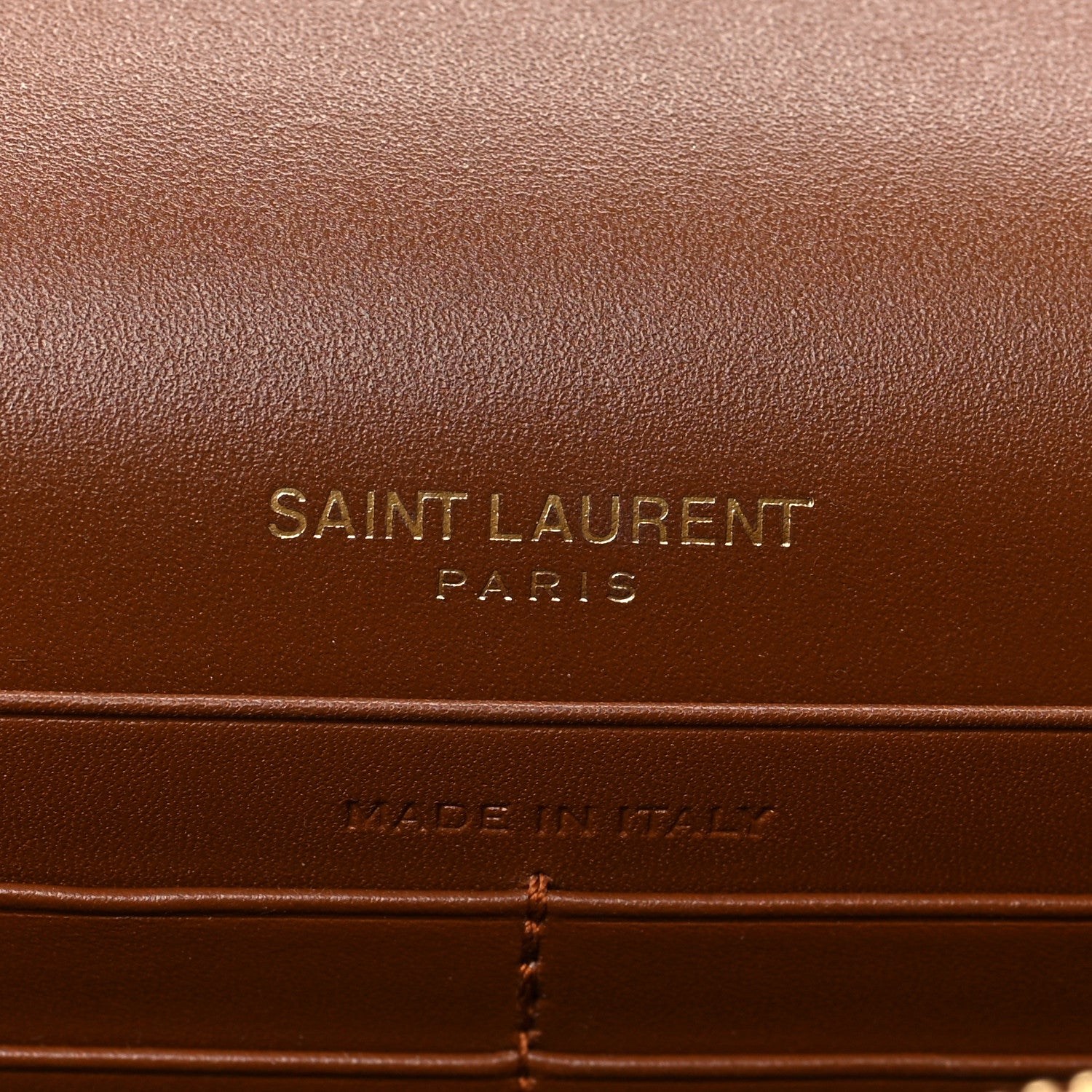 Saint Laurent Smooth Calfskin Classic Monogram Kate Tassel Chain Wallet Brown 5 of 7