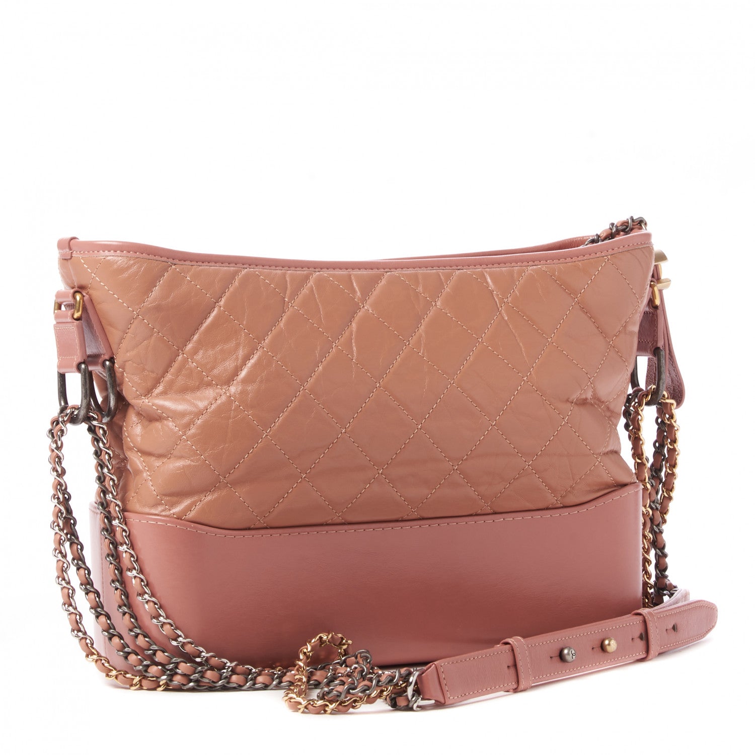 Chanel Aged Calfskin Quilted Medium Gabrielle Hobo Pink 3 of 9