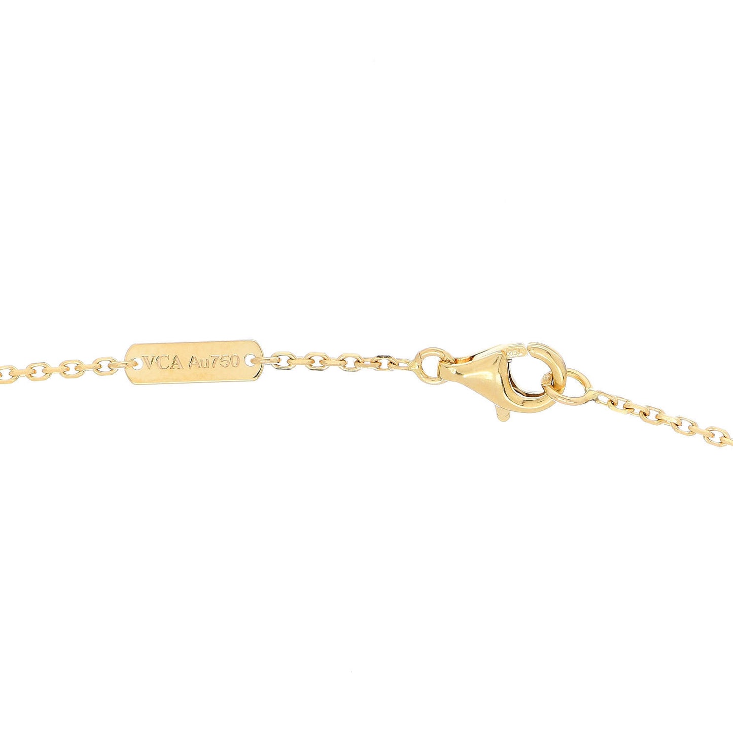 18K Yellow Gold Mother of Pearl Vintage Alhambra Pendant Necklace