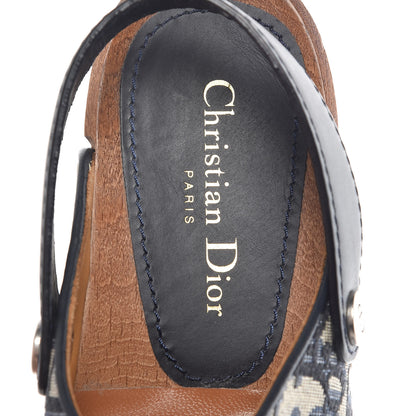 Christian Dior Canvas Oblique Diorquake 20mm Slingback Clogs 36 Deep Blue 7 of 7