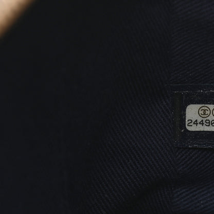 Chanel Glazed Calfskin Chevron Small Bowling Bag Navy 6 of 13