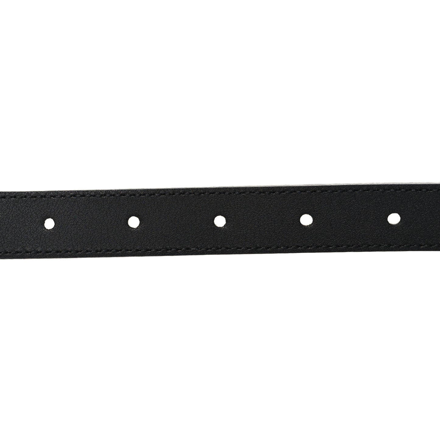 Moon Calfskin Pearl Double G 20mm Belt 80 32 Black Cream