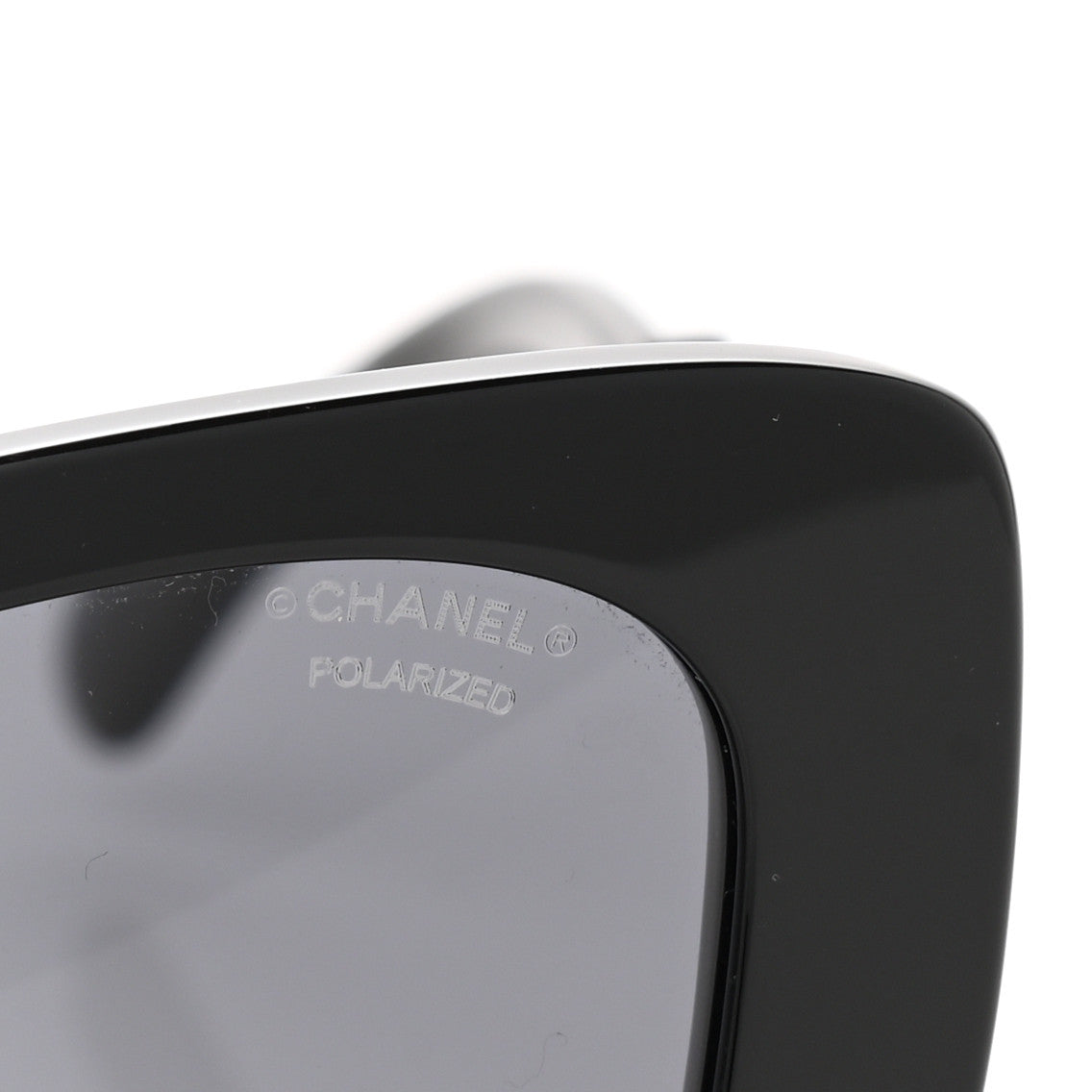 Acetate Strass Polarized Square Sunglasses 5422-B Black