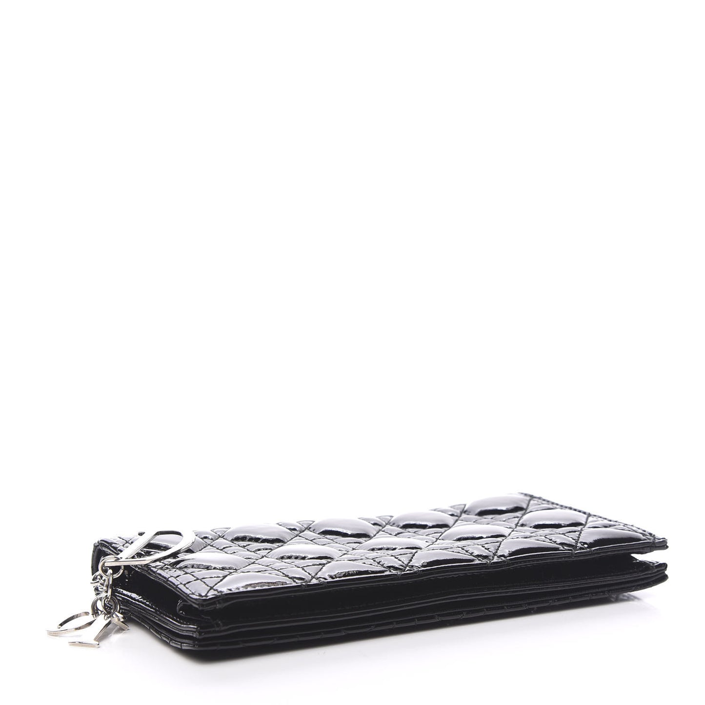 Patent Cannage Lady Dior Convertible Clutch Black