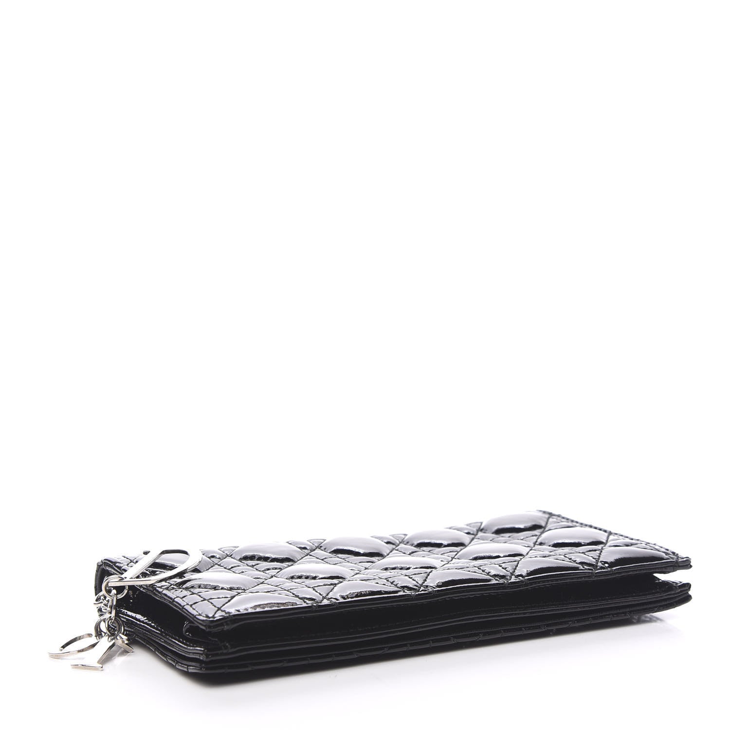 Christian Dior Patent Cannage Lady Dior Convertible Clutch Black 3 of 9