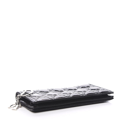 Christian Dior Patent Cannage Lady Dior Convertible Clutch Black 3 of 9