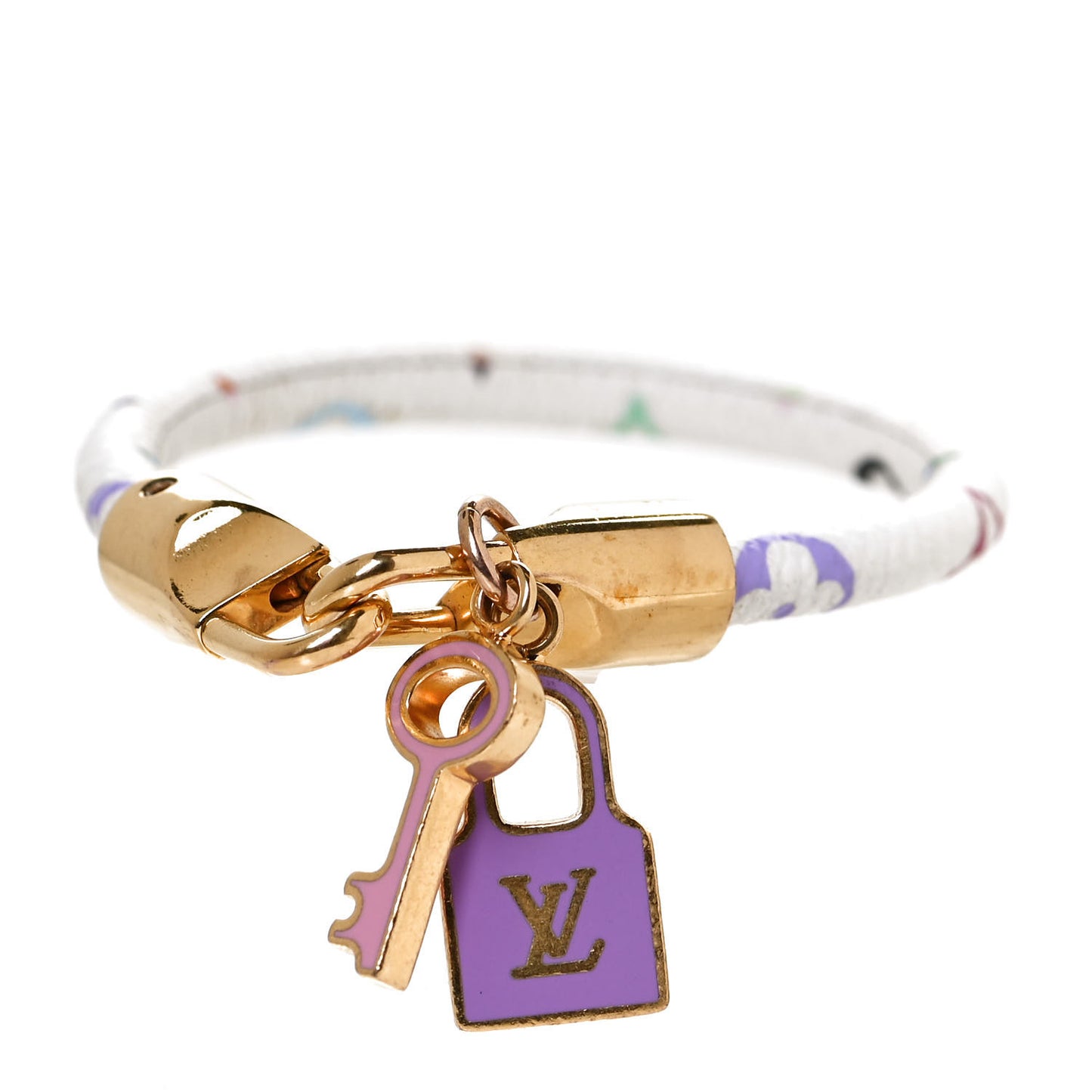 Monogram Multicolor Luck It Bracelet 19 White
