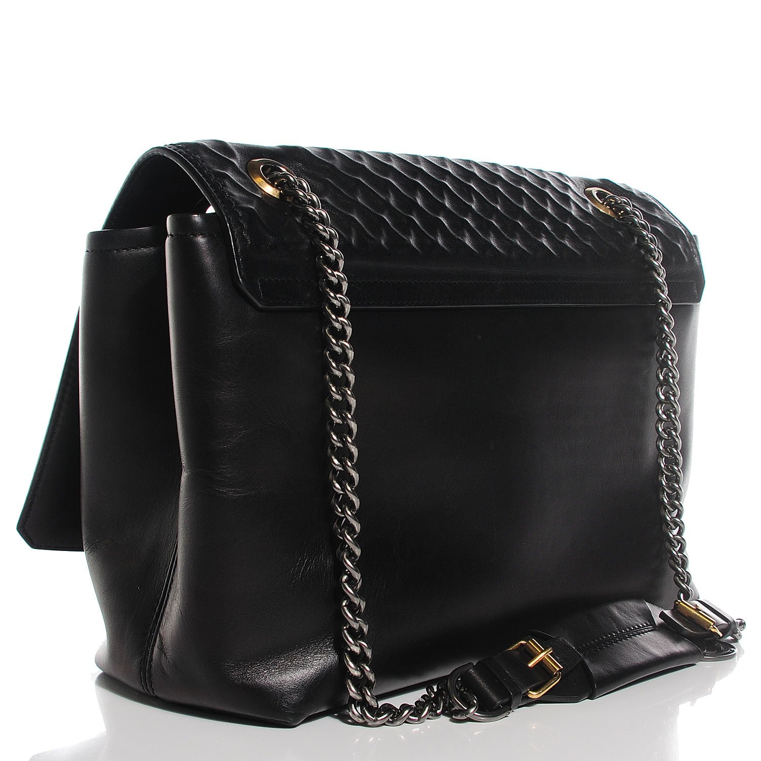 Lanvin Hammered Calfskin Large Happy Edgy Shoulder Bag Black 11 of 16