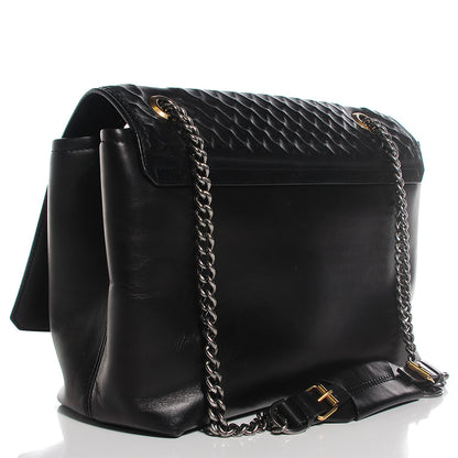 Lanvin Hammered Calfskin Large Happy Edgy Shoulder Bag Black 11 of 16