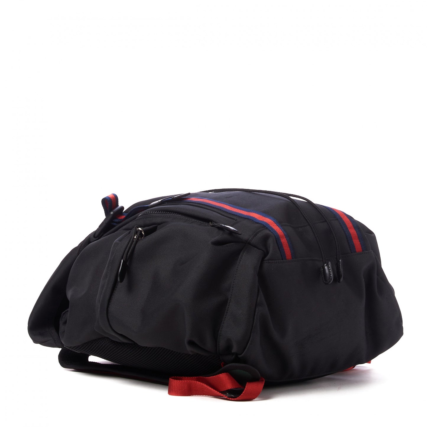 Techno Canvas Web Double Buckle Backpack Black