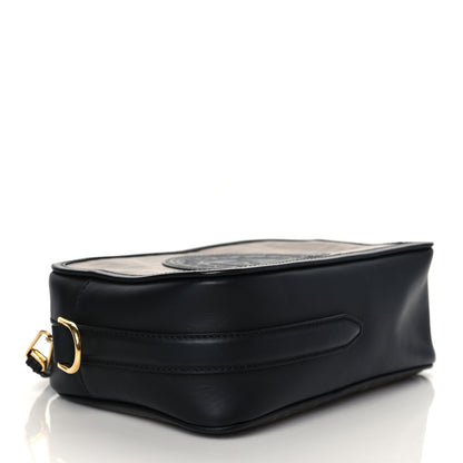Fendi Glazed Fabric Vitello Century F is Fendi FF 1974 Stamp Patch Camera Case Mogano Panna Black 4 of 10