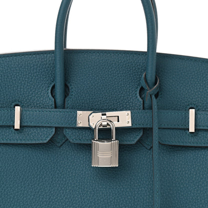 Hermes Togo Verso Birkin 25 Vert Bosphore Bleu Ocean 8 of 11