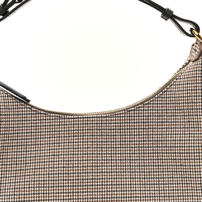 Fendi Wool Vitello Grace Small Houndstooth Small Fendigraphy Hobo Bag Beige Ebano 8 of 12
