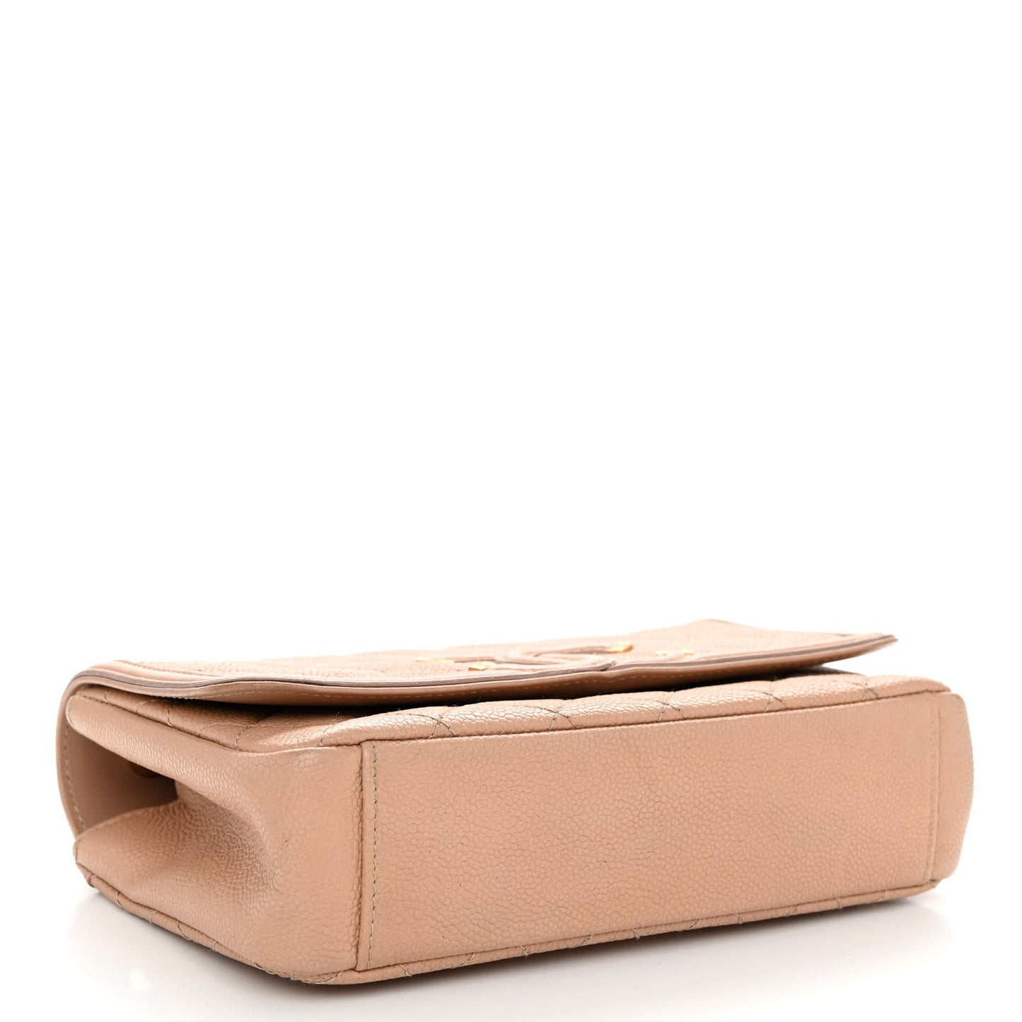 Caviar Quilted Small CC Filigree Flap Beige