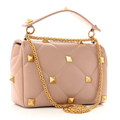 Valentino Garavani Nappa Large Roman Stud Shoulder Bag Rose Cannelle 3 of 9