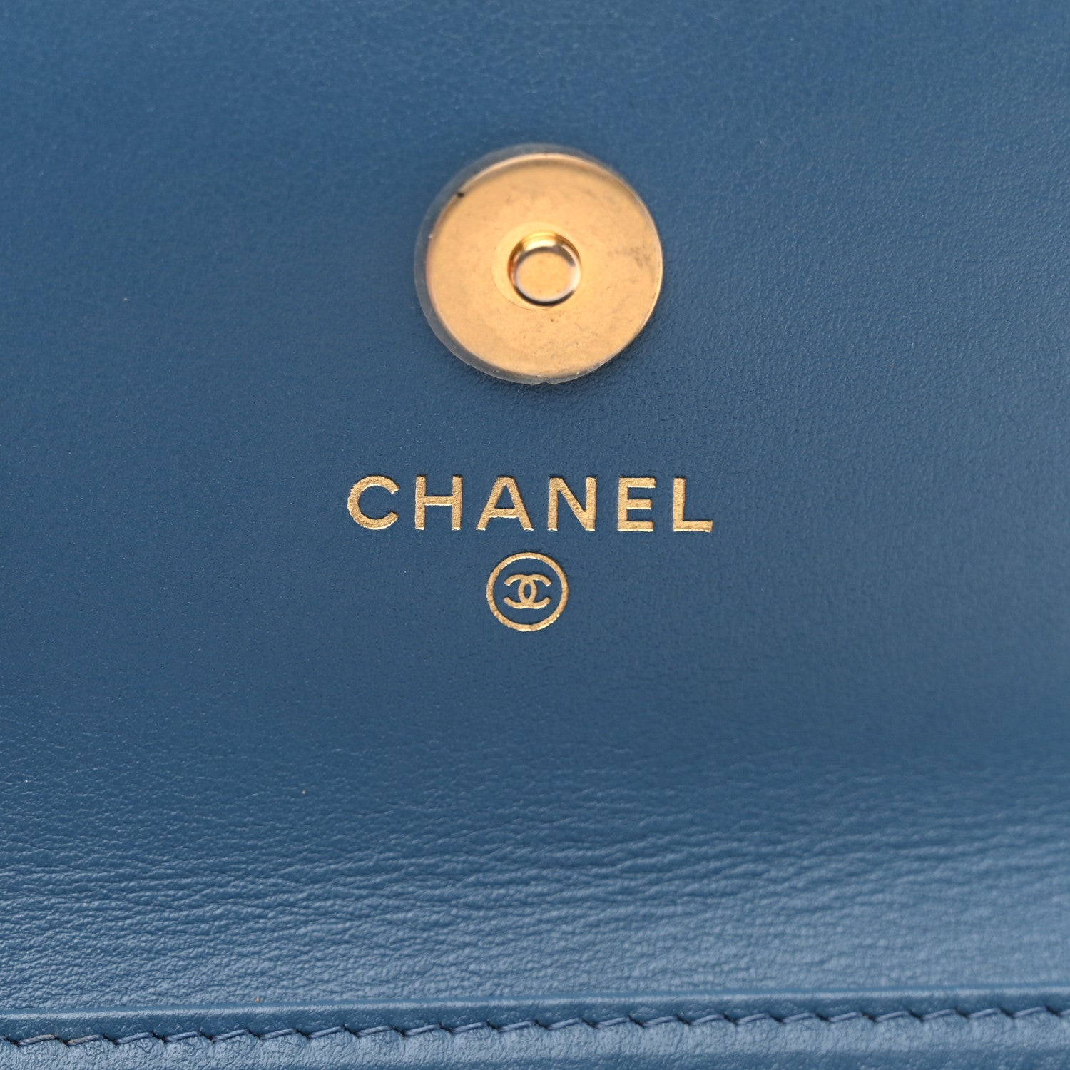 Chanel Denim Quilted CC Pearl Crush Clutch With Chain Blue 8 of 8