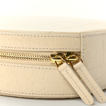 Mansur Gavriel MANSUR GAVRIEL Calfskin Crocodile Embossed Circle Crossbody Bag Dune 8 of 10