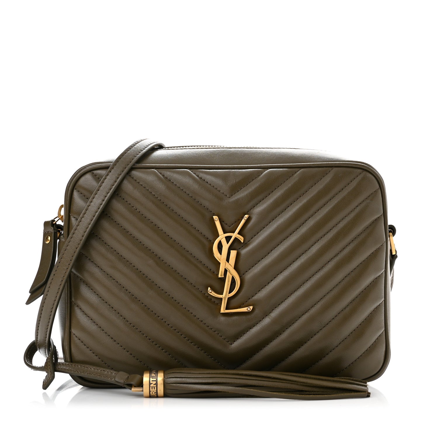 Calfskin Matelasse Monogram Lou Camera Bag Military Olive