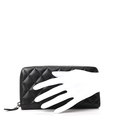 Chanel Caviar Quilted Large Gusset Zip Around Wallet Black 2 of 9