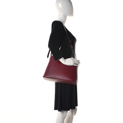 Prada Saffiano Cuir Small Matinee Tote Cherry Black 2 of 11