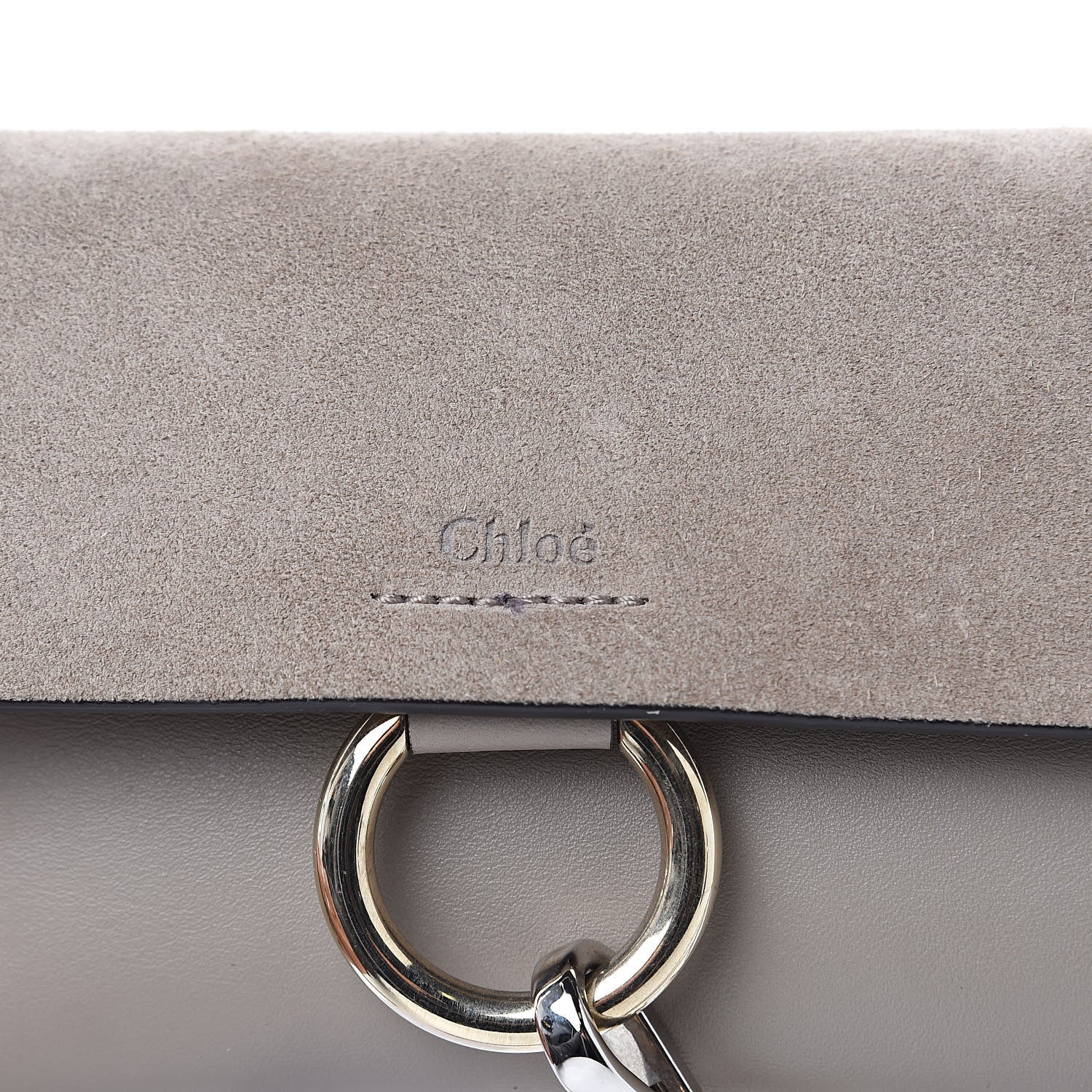Chloe Suede Calfskin Mini Faye Shoulder Bag Motty Grey 11 of 11