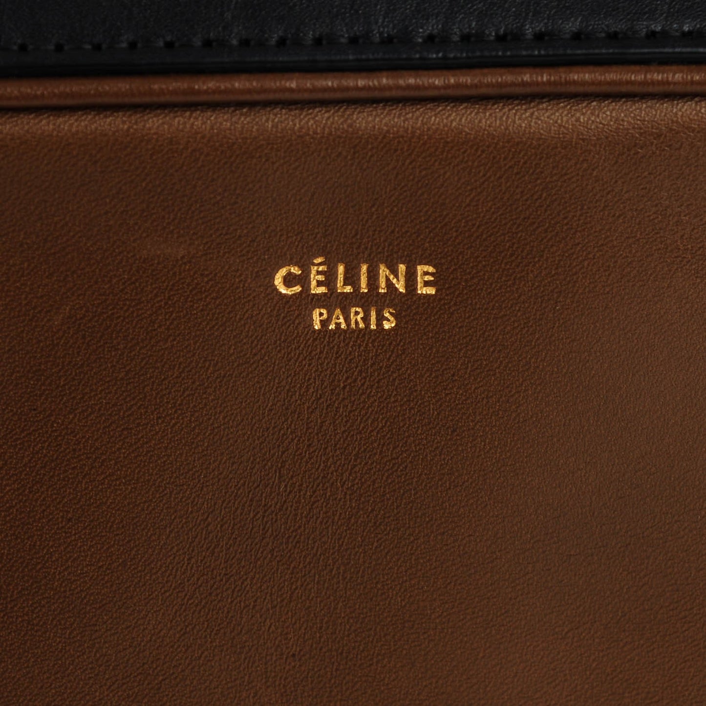 Nappa Side Lock Dragonne Clutch Brown Black