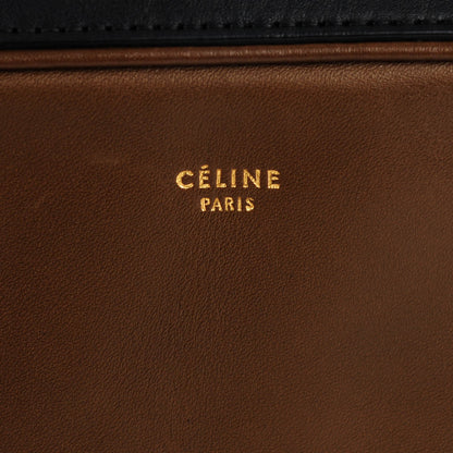 Celine Nappa Side Lock Dragonne Clutch Brown Black 6 of 8