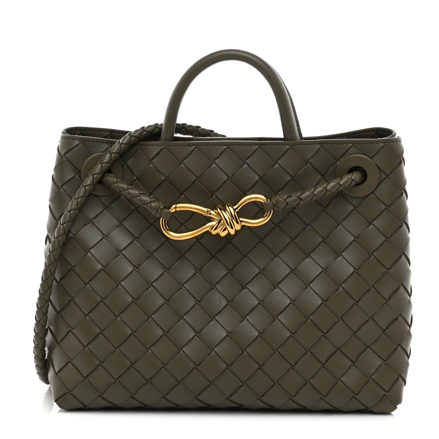 Nappa Intrecciato Small Andiamo Shoulder Bag Cypress