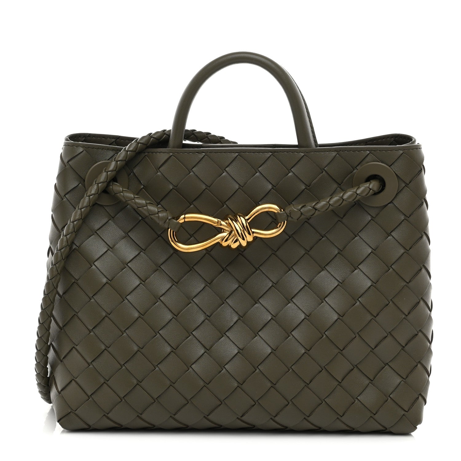 Bottega Veneta Nappa Intrecciato Small Andiamo Shoulder Bag Cypress 1 of 10