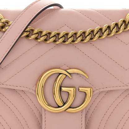 Gucci Calfskin Matelasse Mini GG Marmont Shoulder Bag Perfect Pink 9 of 15