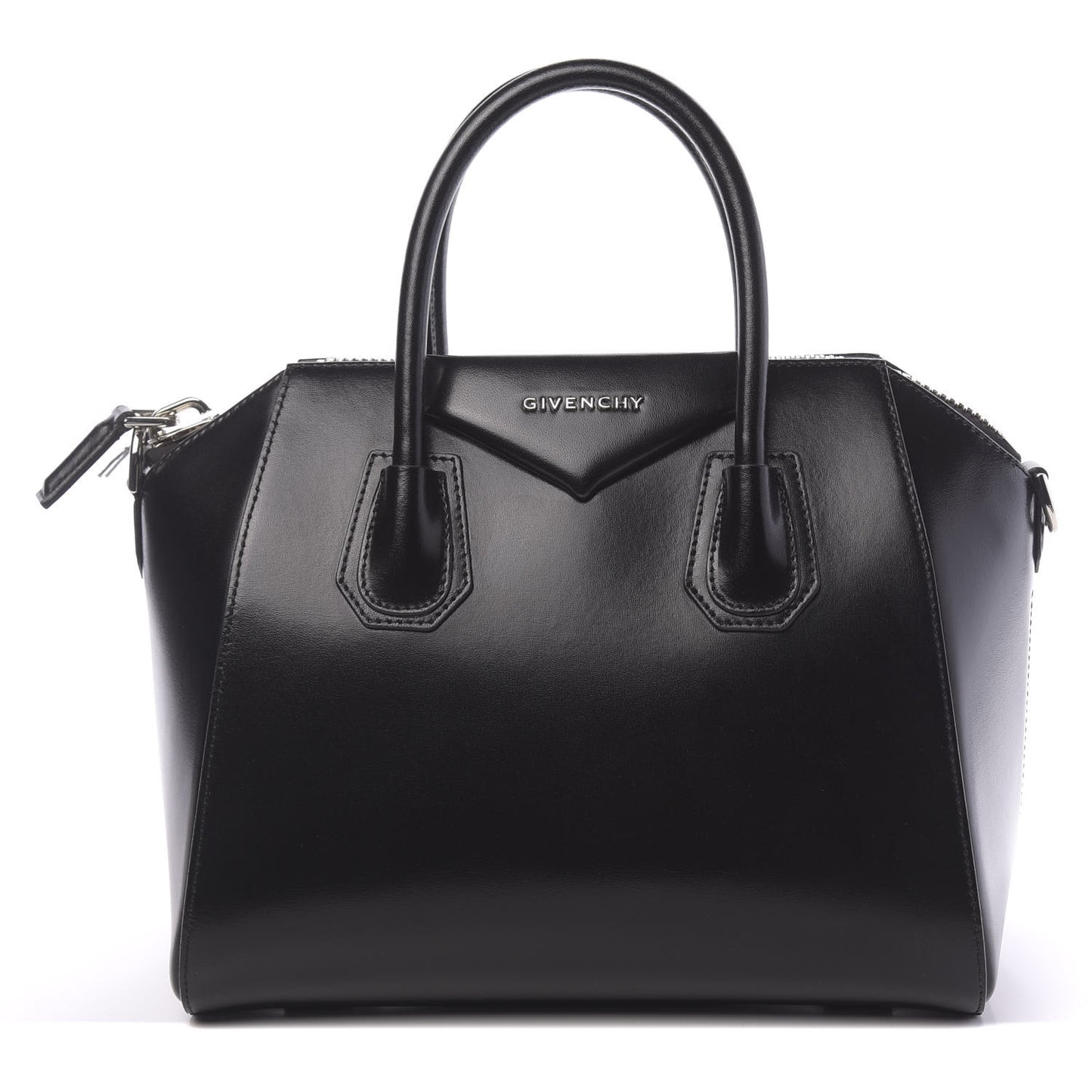 Shiny Lord Calfskin Small Antigona Black