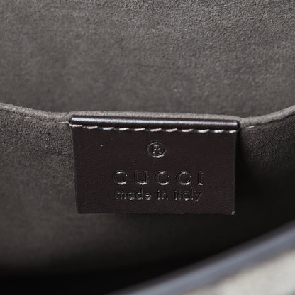 Gucci GG Supreme Monogram Selleria Calfskin Web New Web Cosmetic Case Beige Ebony Cocoa 5 of 7
