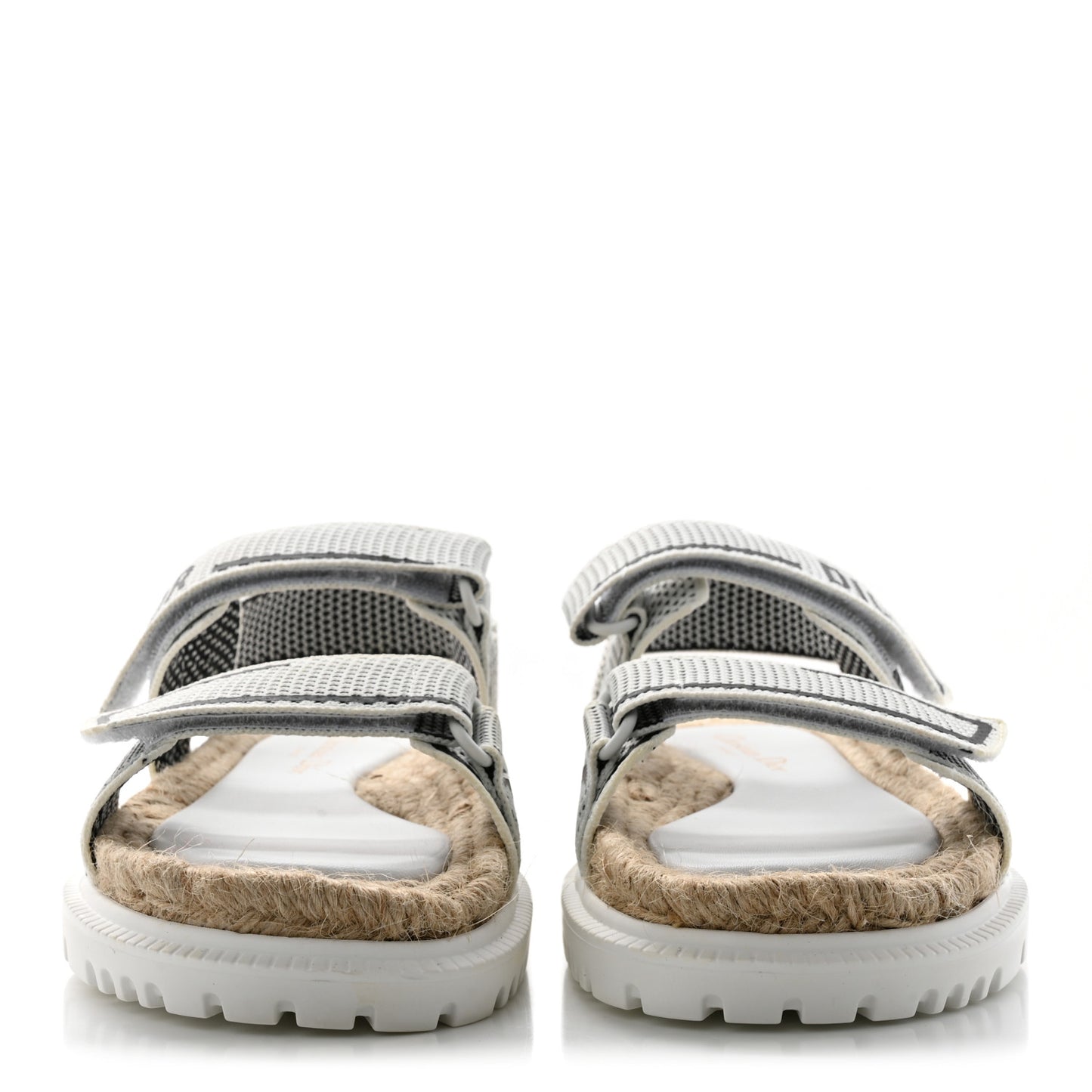 Technical Knit Jute Dioract 10mm Sandals 38 White Black