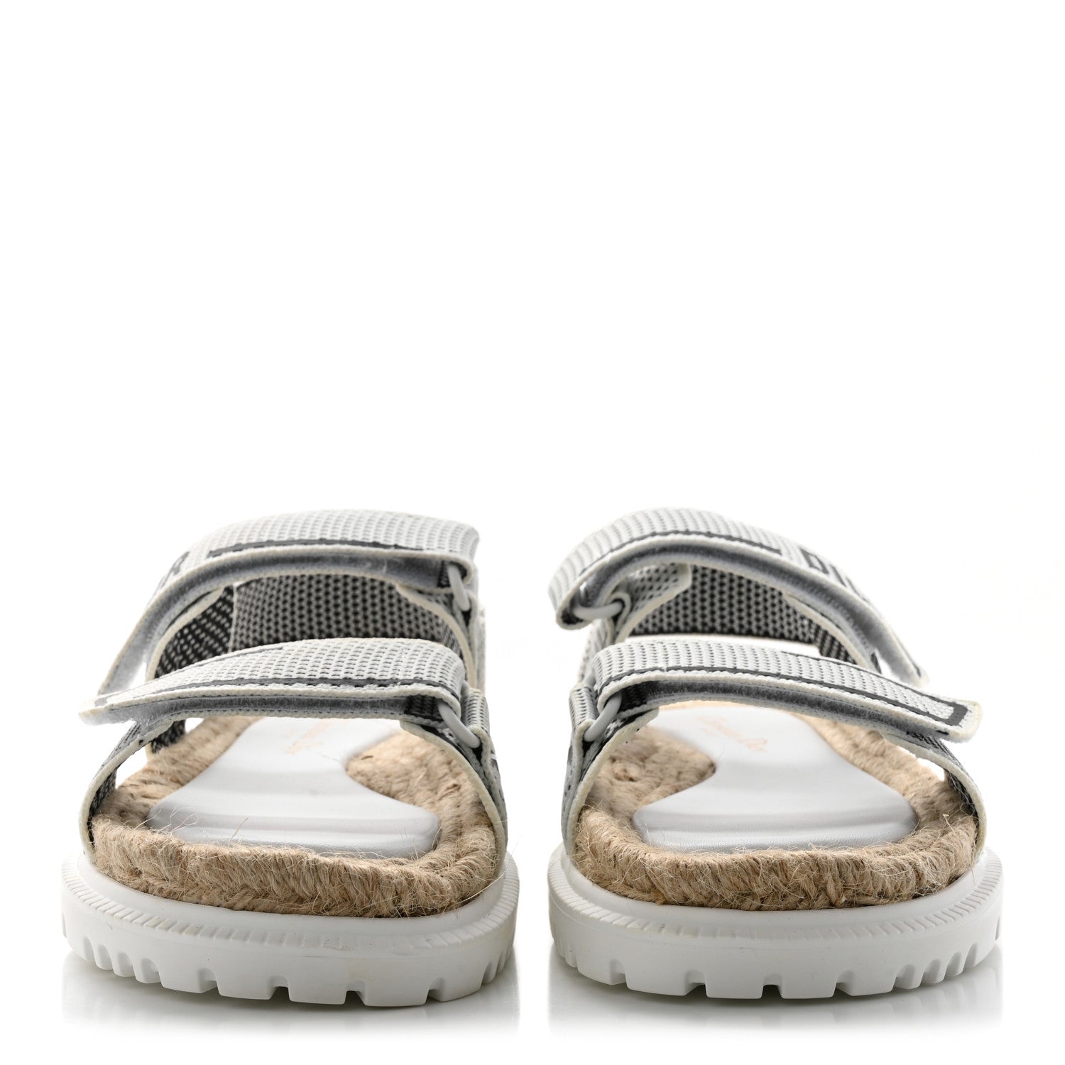Christian Dior Technical Knit Jute Dioract 10mm Sandals 38 White Black 2 of 12