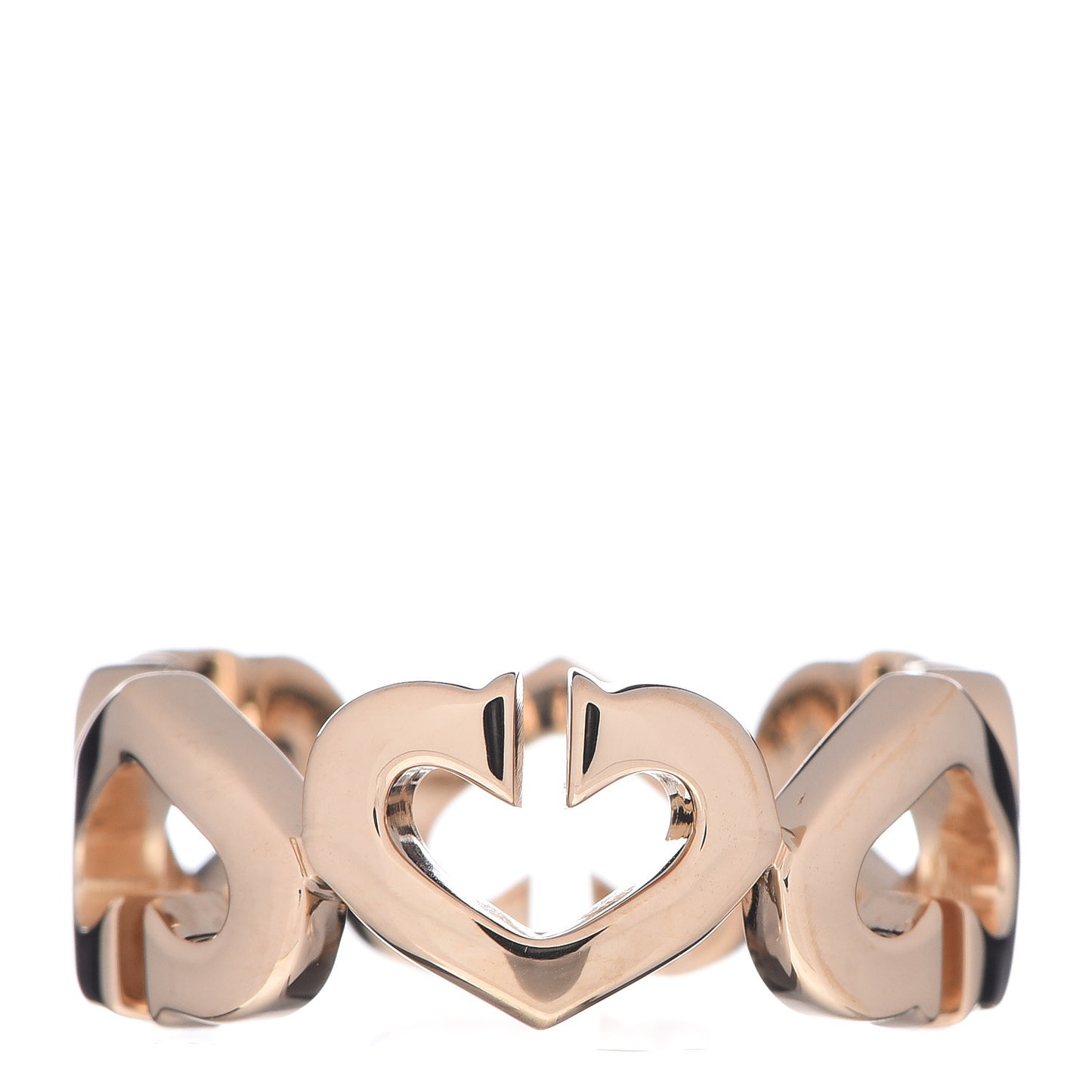 18K Pink Gold Hearts and Symbols Ring 48 4.5