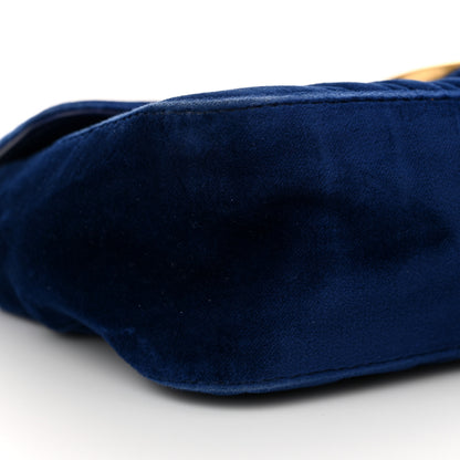 Gucci Velvet Matelasse Small GG Marmont Shoulder Bag Cobalt Blue 9 of 12