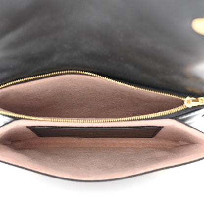 Louis Vuitton Lambskin Embossed Monogram Pochette Coussin Black 5 of 10