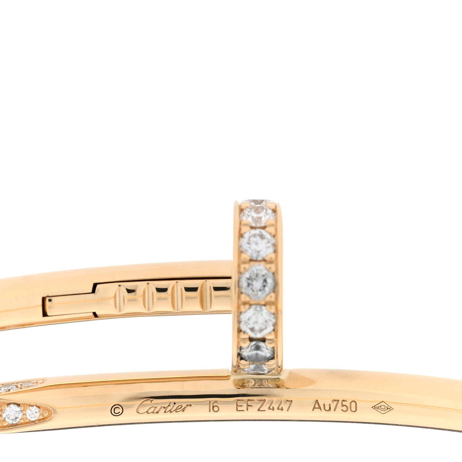 Cartier 18K Yellow Gold Diamond Juste Un Clou Bracelet 16 3 of 3