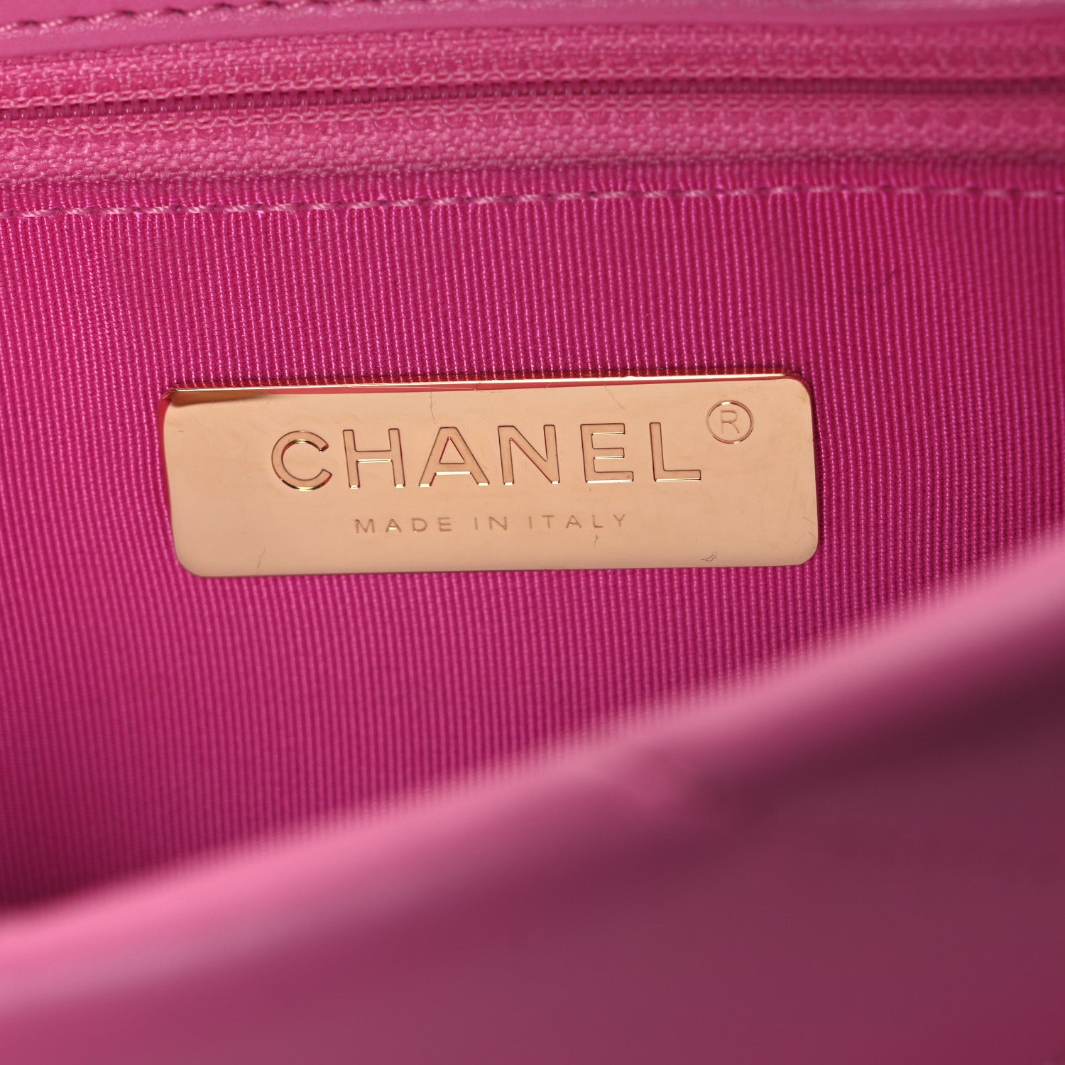 Chanel Shiny Lambskin Quilted Medium Chanel 19 Flap Neon Pink 6 of 11
