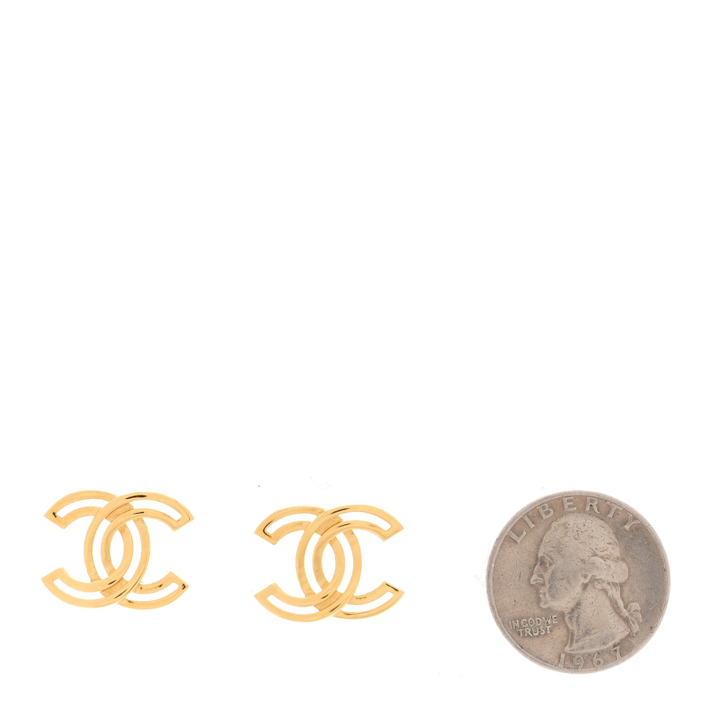 Metal Obazine CC Earrings Gold