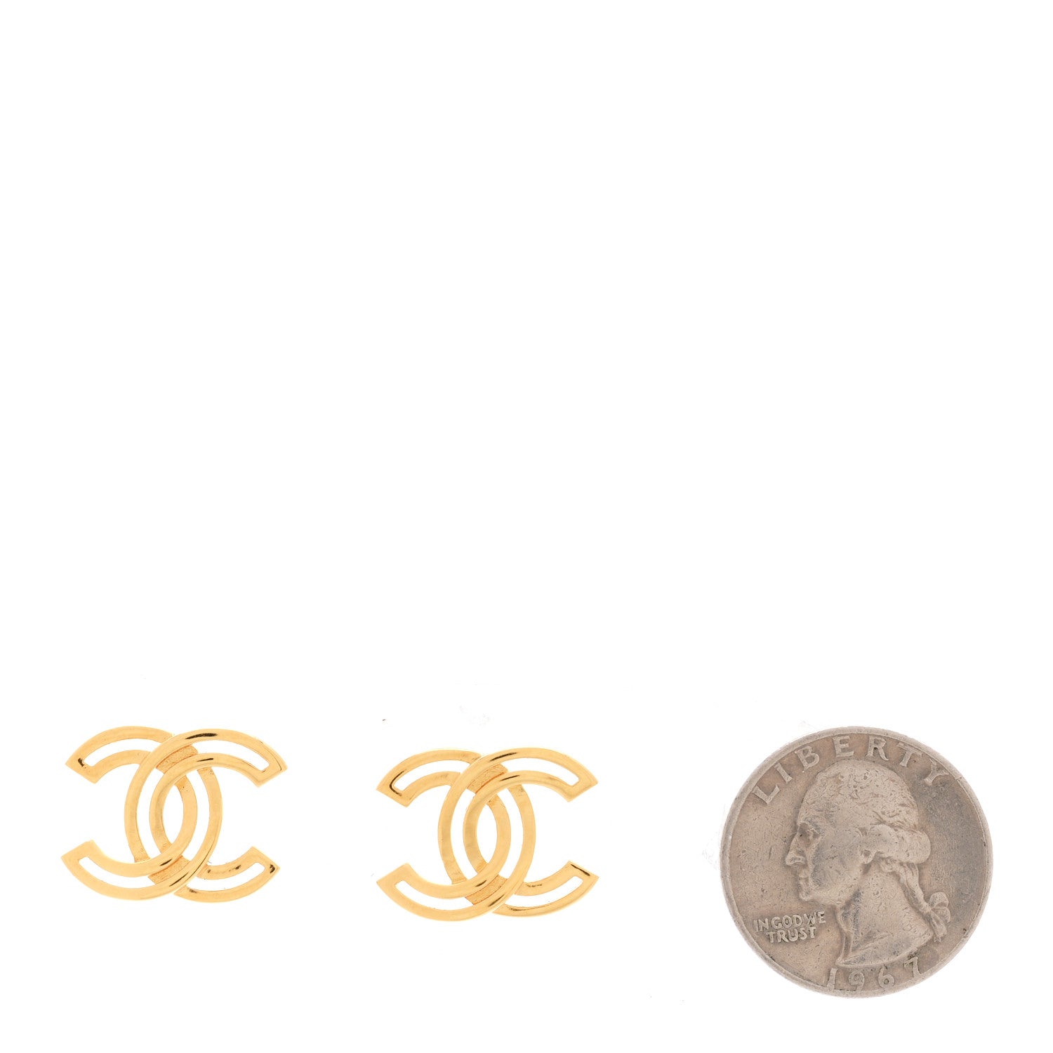 Chanel Metal Obazine CC Earrings Gold 2 of 5