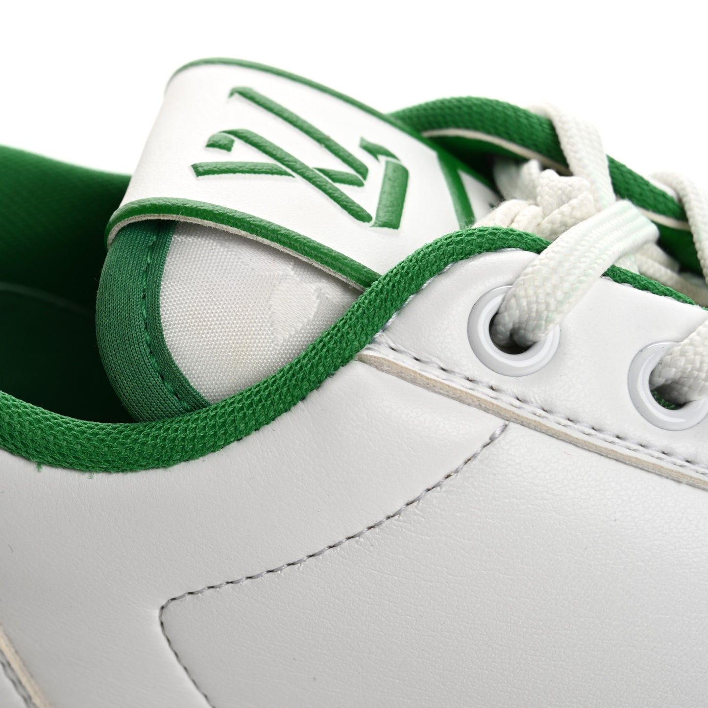 Calfskin Womens Charlie Sneakers 36.5 White Green