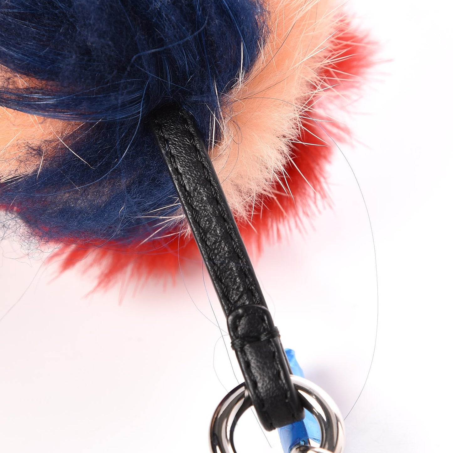 Goat Mink Fur Heart Bag Bug Charm Red Multicolor