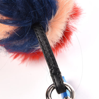 Fendi Goat Mink Fur Heart Bag Bug Charm Red Multicolor 4 of 5