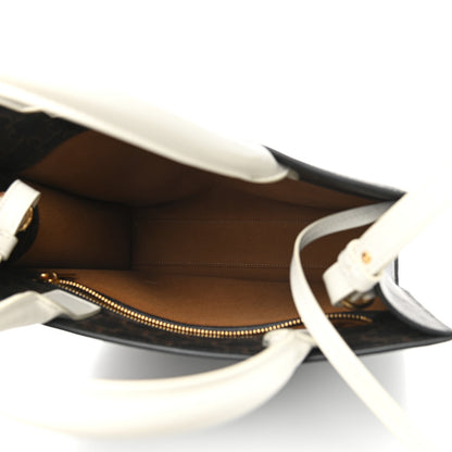 Celine Triomphe Canvas Calfskin Small Vertical Cabas White 5 of 7